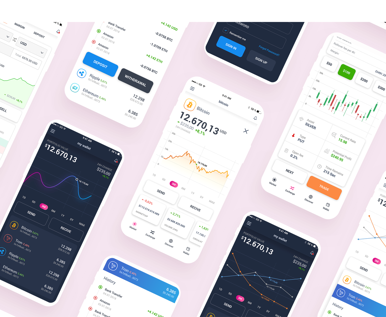 Crypto Currency Mobile App PSD Template - BlockApp | PSD ...